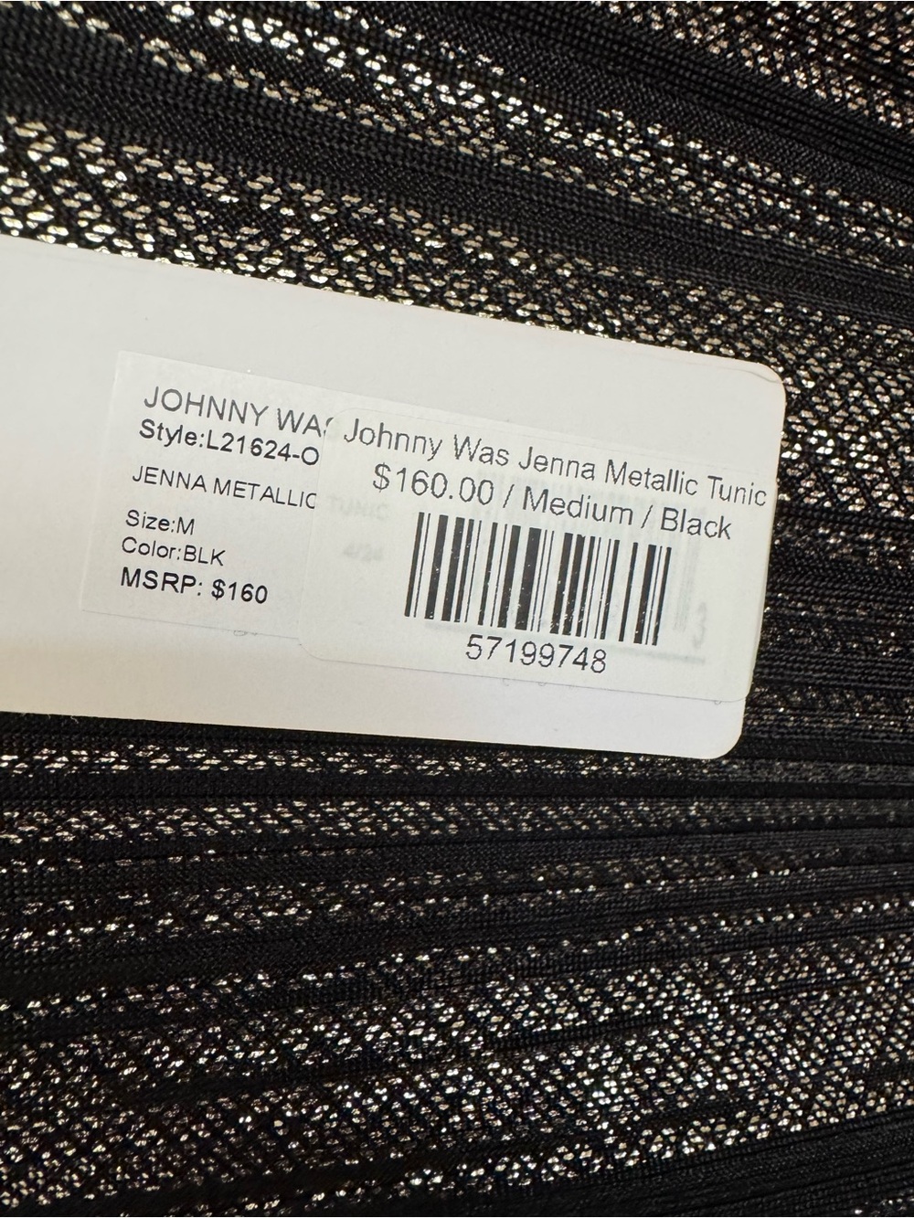 JOHNNY WAS Jenna Metallic Tunic (NWT) Size M - Picture 9 of 10
